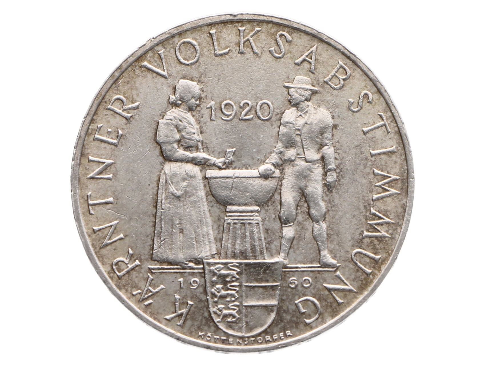 25 Schilling 1960 - 40. výročí Korutanského plebiscitu, Ag 0.800, 13.00g_