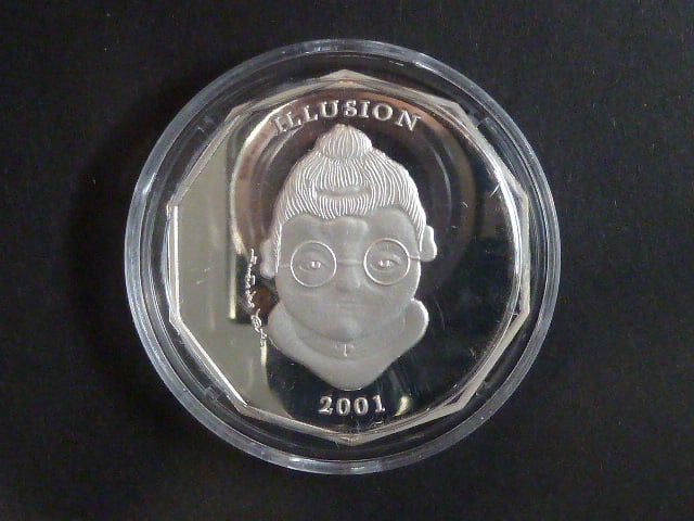 Libérie, 10 Dollars 2001 - Illusion, Ag  999/1000, 25 g