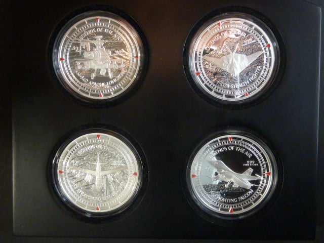 LEGENDS OF THE AIR - 4 coin set, 2 dollars 2011, 1 oz, 999 Ag