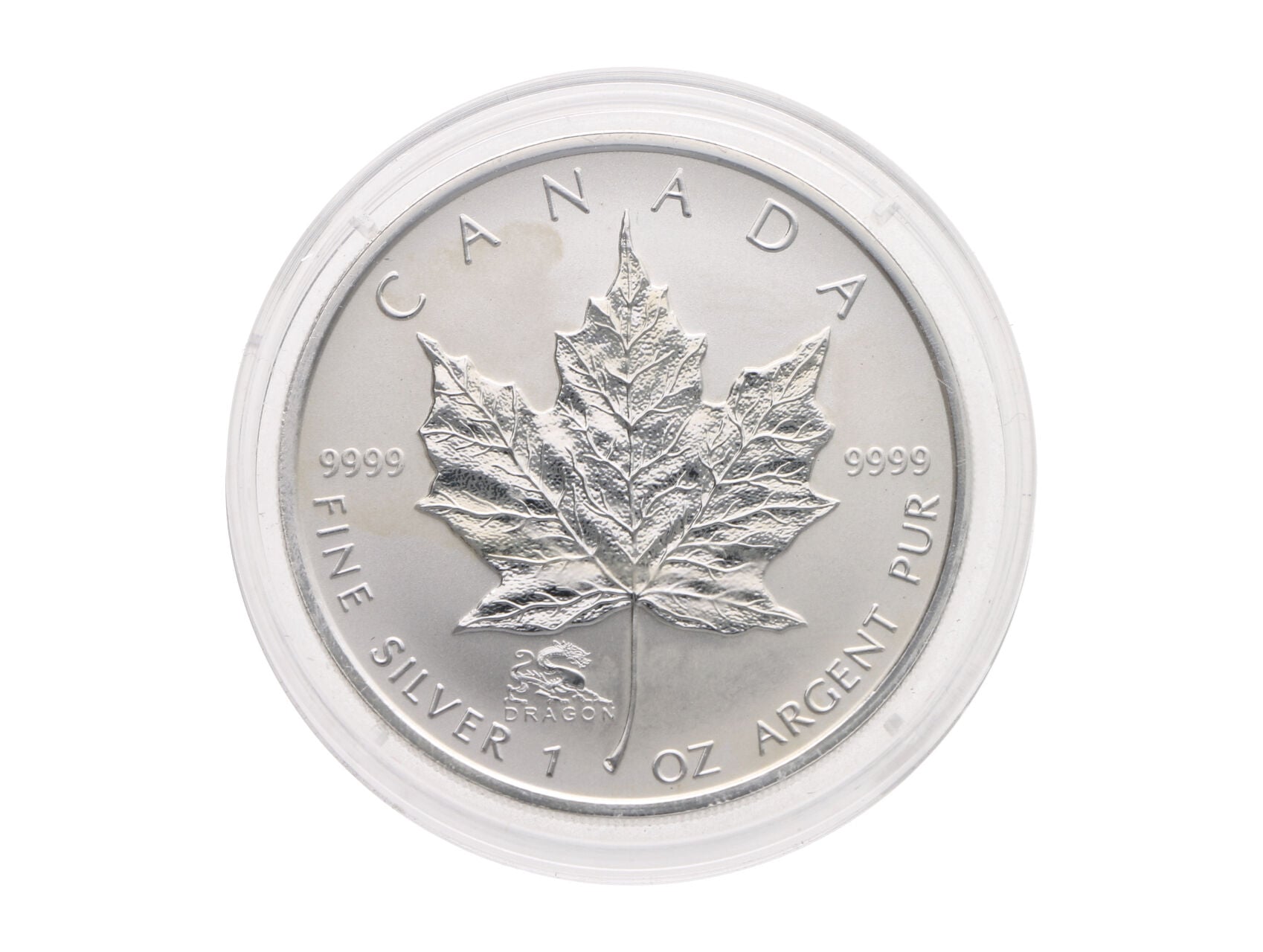 5 Dollars 2000 Maple Leaf 1 OZ Ag 999,9, rok Draka_
