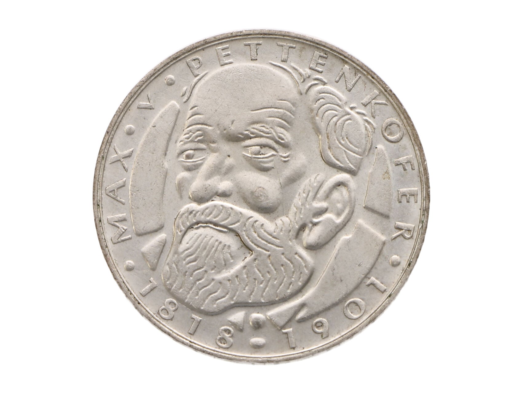 5 Marka 1968 D - 150. výročí narození Max Von Pettenkofer, Ag 0.625, 11.20 g._