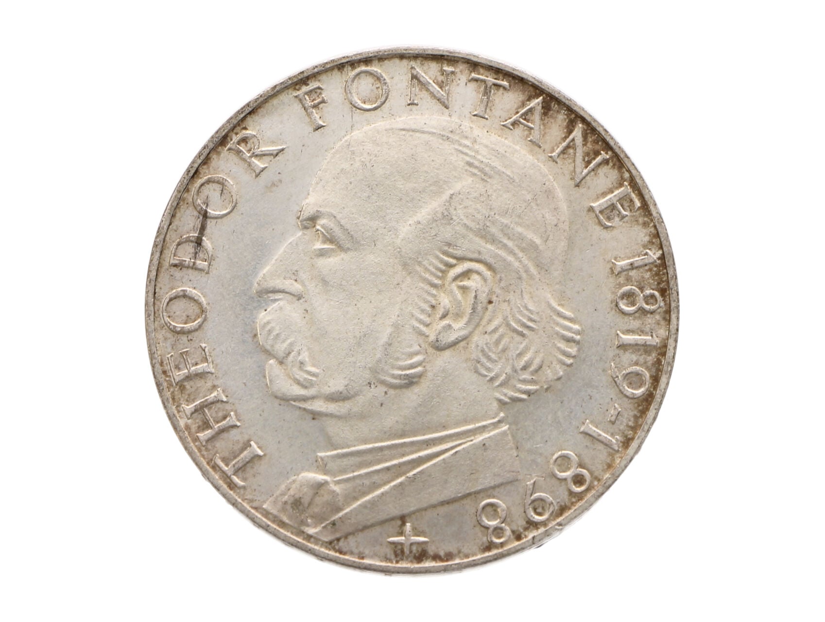 5 Marka 1969 G - 150. výročí narození Theodora Fontane, Ag 0.625, 11.20 g._
