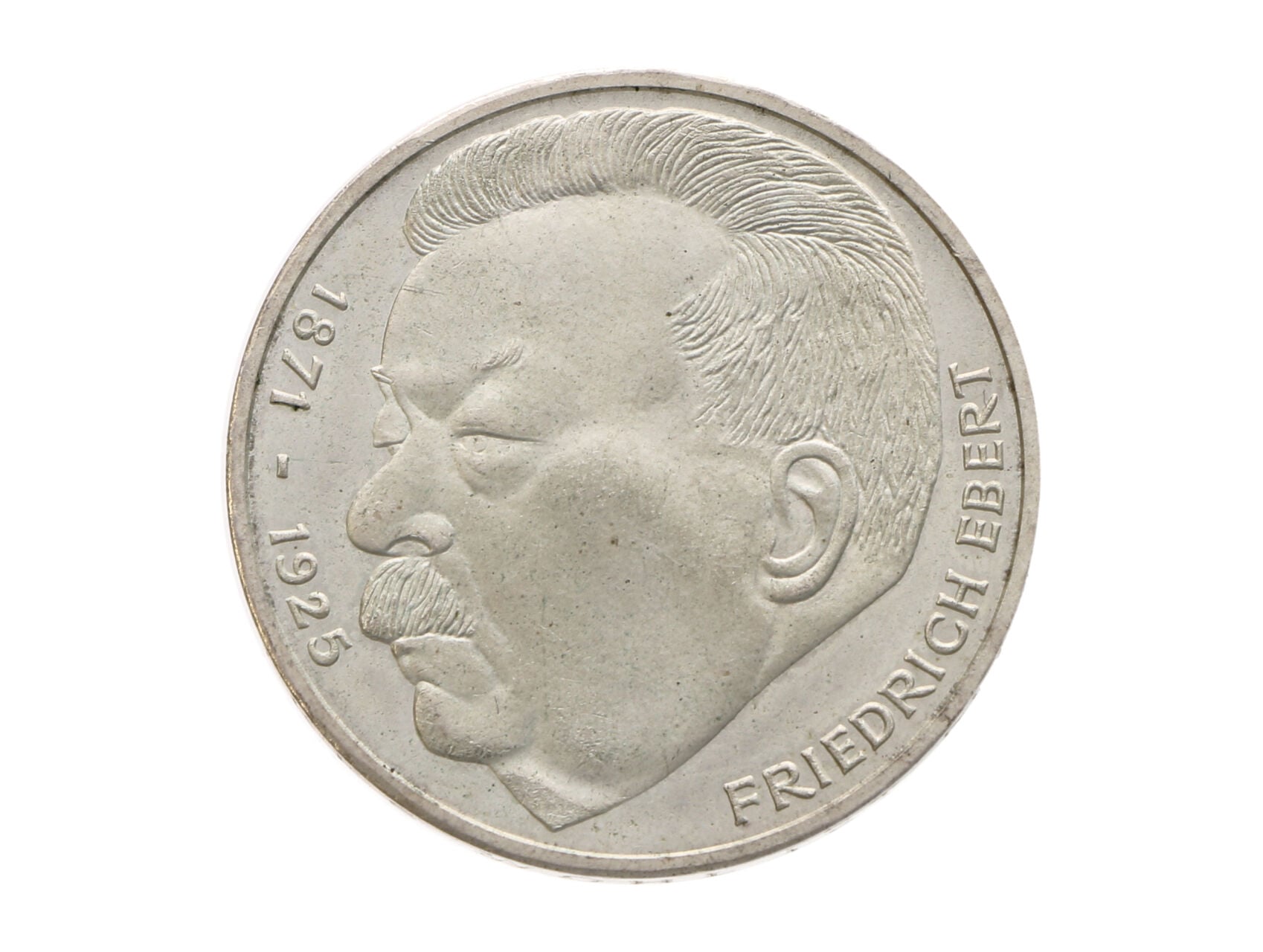 5 Marka 1975 J - 50. výročí úmrtí Friedricha Eberta, Ag 0.625, 11.20 g._
