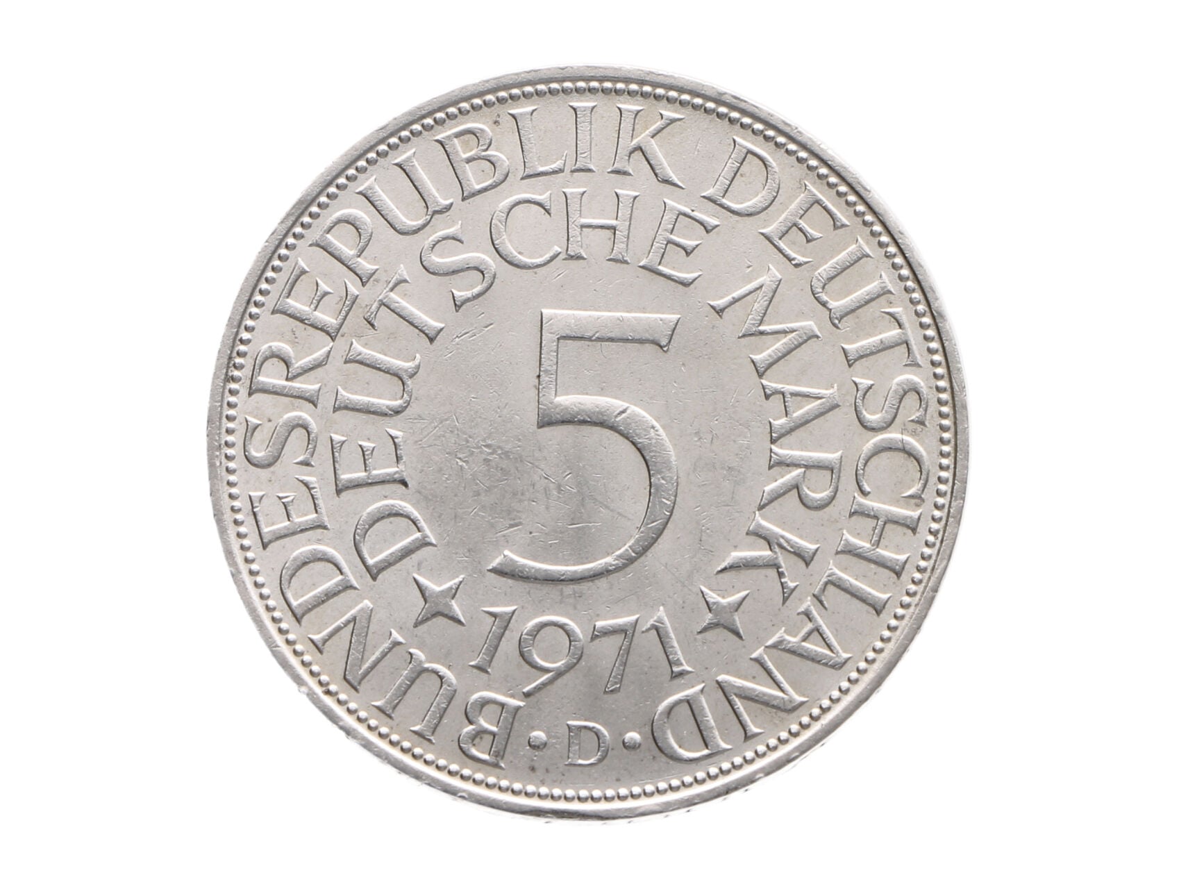 5 Marka 1971 D, Ag 0.625, 11.20 g._