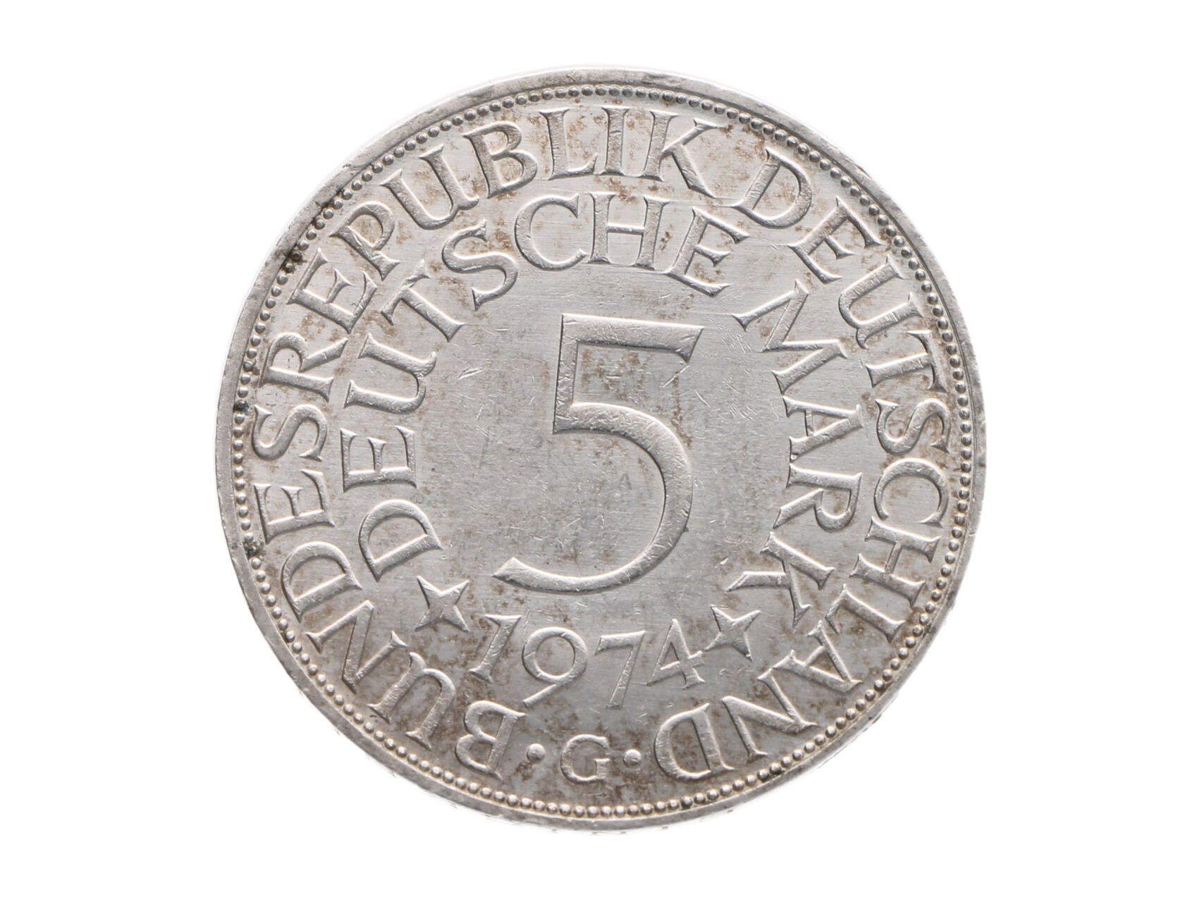 5 Marka 1974 G, Ag 0.625, 11.20 g._