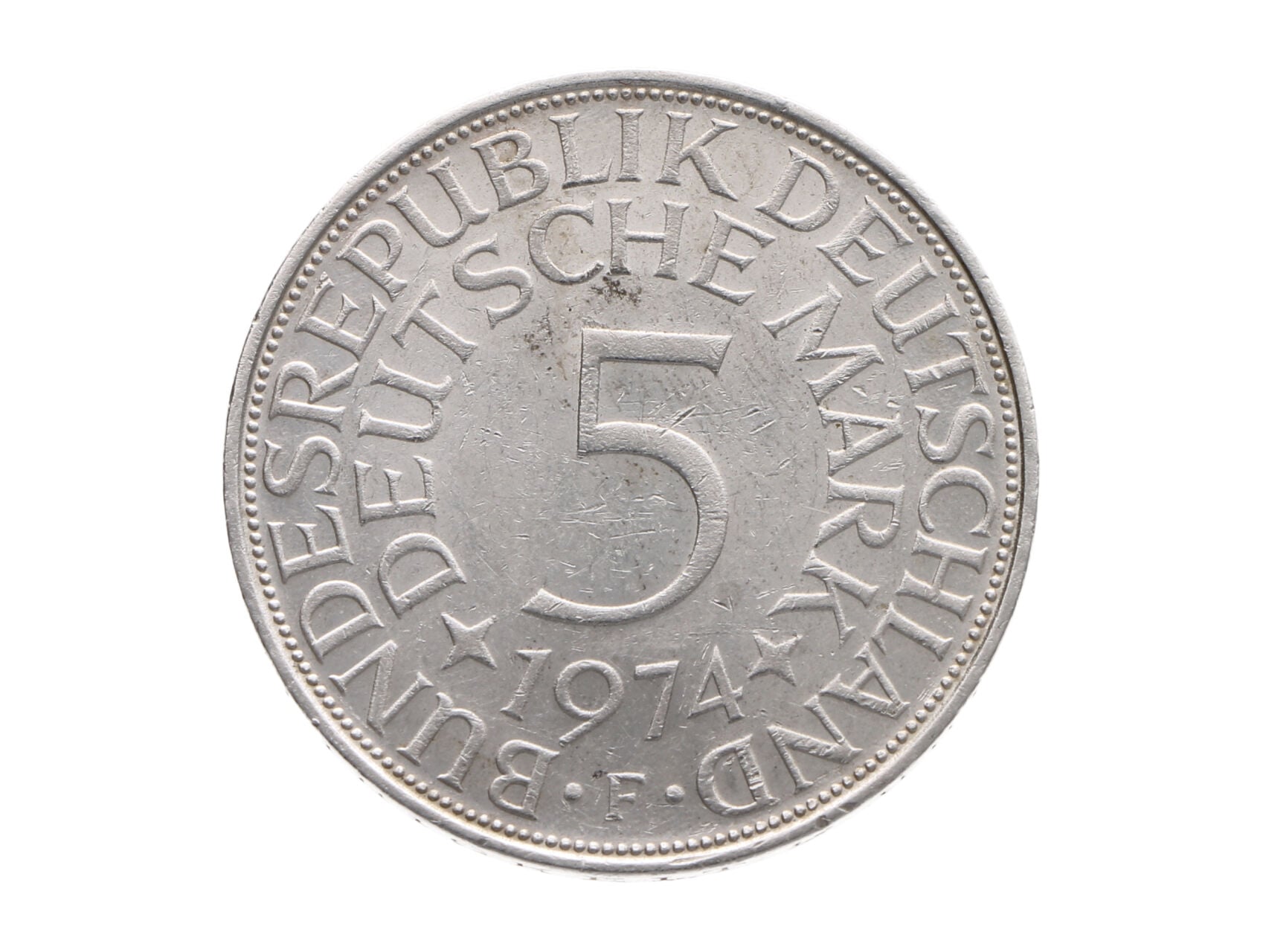 5 Marka 1974 F, Ag 0.625, 11.20 g._