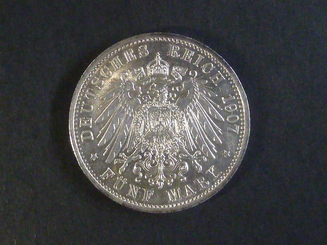 Baden, Friedrich I (1852-1907), 5 Mark 1907, J. 37, KM. 279