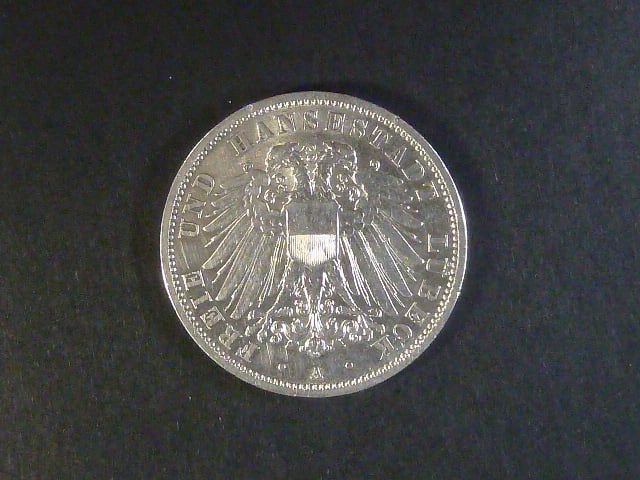 Lübeck, 3 Mark 1909 A, J. 82