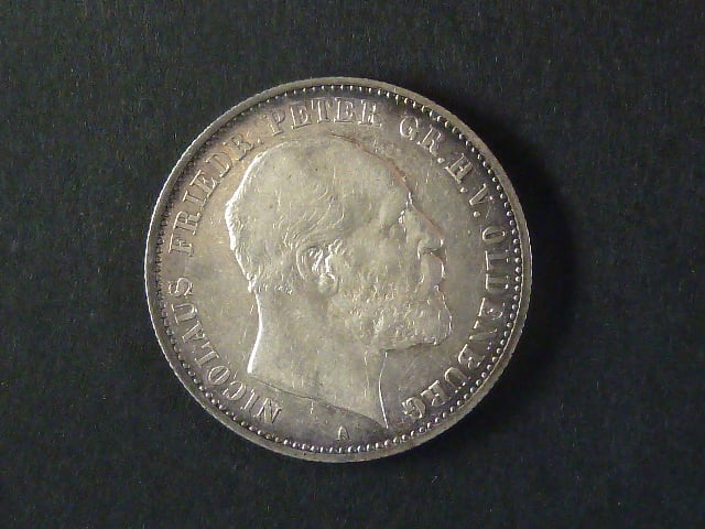 Oldenburg, Nicolaus Friedrich Peter(1853 - 1900), 2 Mark 1891 A, J. 93