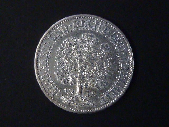 5 Reichsmark 1932 F Eichbaum, J.331