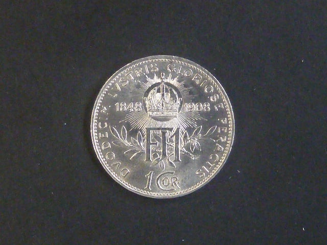 1 Koruna 1908, 60. výročí vlády Františka Josefa I.