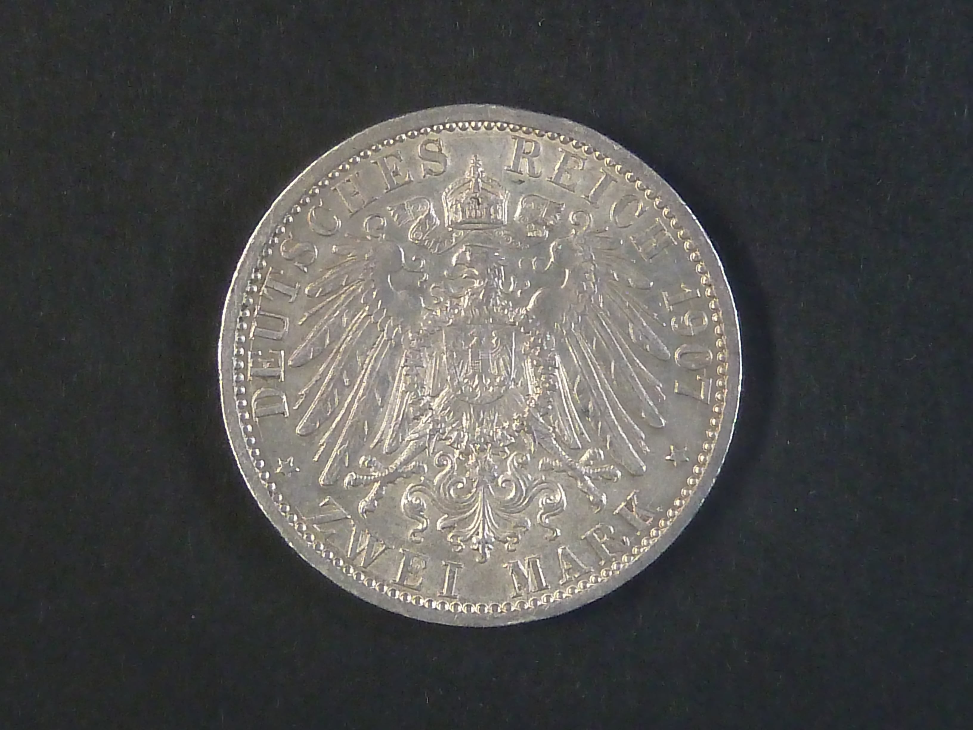 Prusko, Wilhelm II (1888-1918), 2 Mark 1907A, J. 102