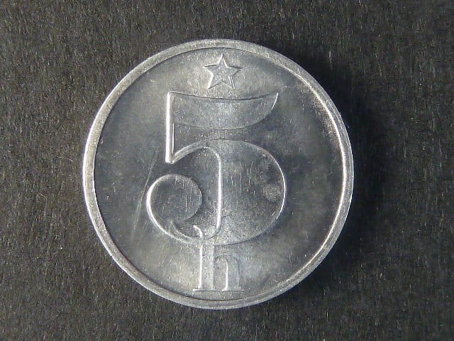 5 haléřů ČSSR 1987, bez iniciállu "D"