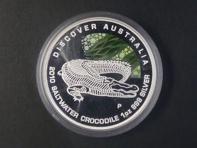 1 Dolar 2010, Krokodýl, 1 oz, 999/1000 Ag