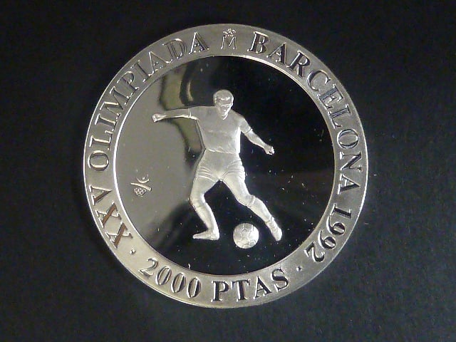 2000 Peseta 1990, Ag - Olympijské hry v Barceloně 1992, 925/1000 Ag