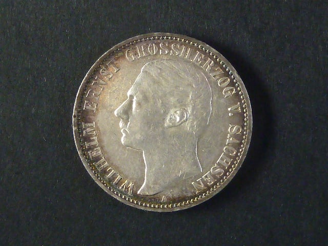 Sasko-Weimar-Eisenach, Wilhelm Ernst (1901-1918), 2 Mark 1901 A, J.157
