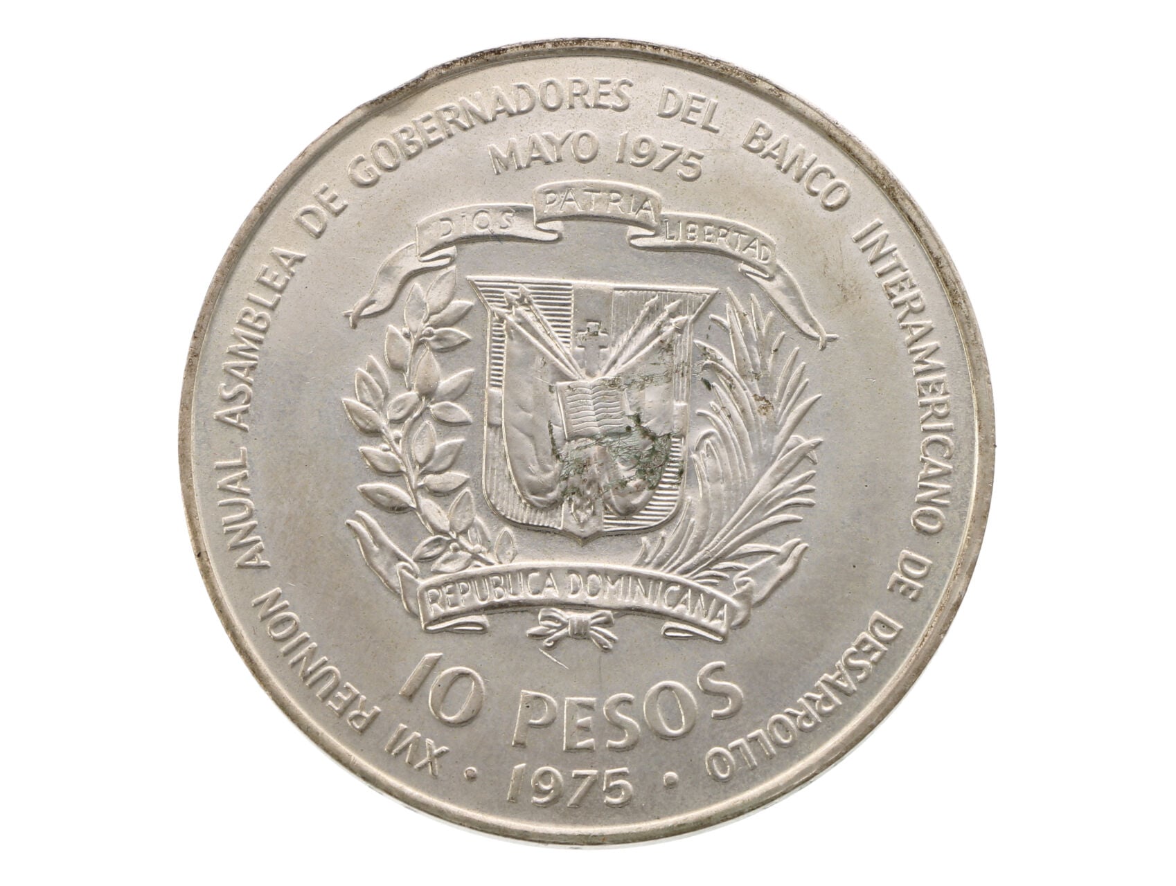 10 Peso 1975 - Mezinárodní bankovní kongres, 28g, 0.900 Ag_