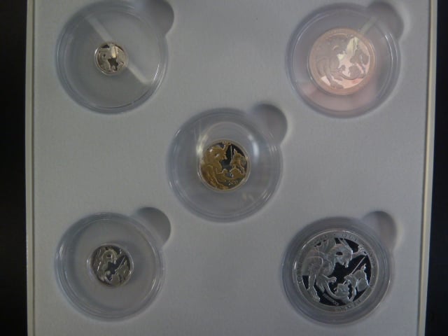 The Silver Sovereign Five Coin Set, 2020 proof, Ag 0.999, 69.87g, etue