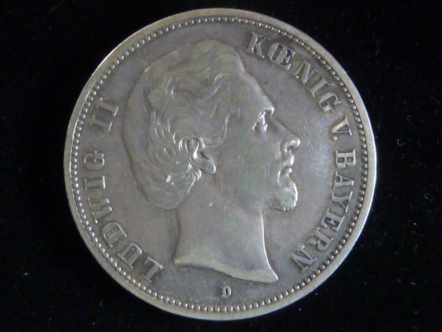 Bayern, Ludwig II (1864-1886), 5 Mark 1875 D, J. 42, KM. 896
