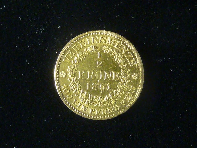 Spolková 1/2 Koruna 1861  E