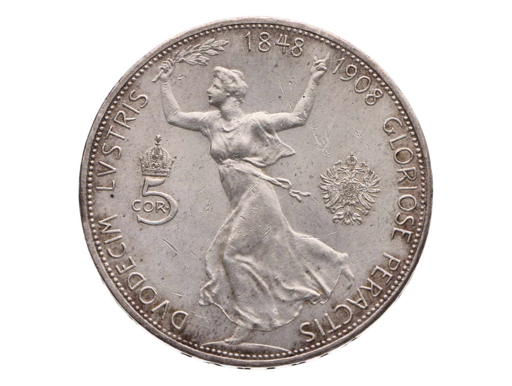 5 Koruna 1848-1908, 60. výročí vlády Františka Josefa I._