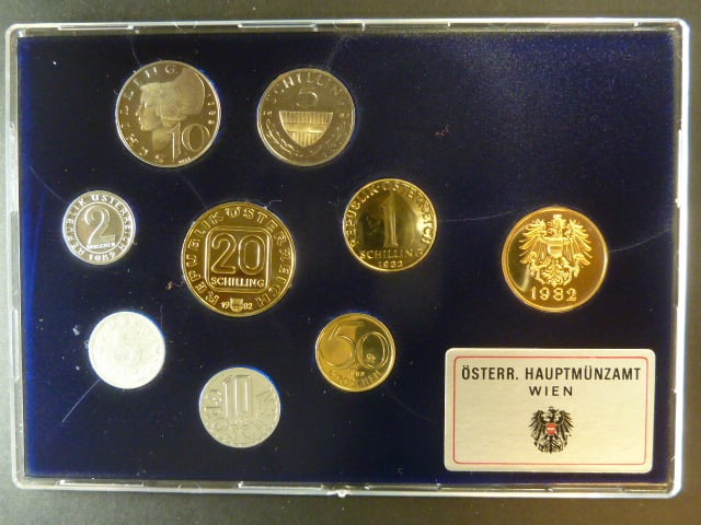Sada oběžných mincí Rakousko 1982 proof