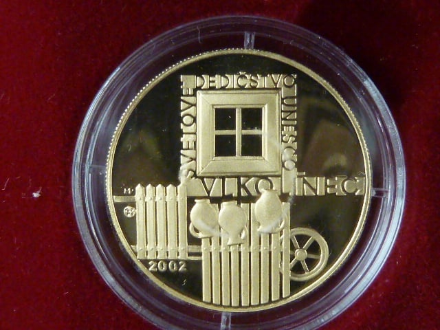 5000 Sk 2002 Světové dědictví Unesco - Vlkolínec, Au 900, 9,5g, etue, certifikát