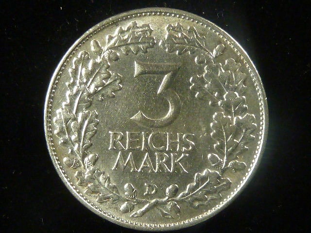 3 Reichsmark 1925 D Rheinlande, J.321