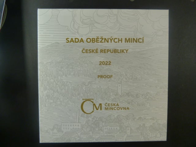 sada 2022 PROOF + Ag žeton, motiv Praha, náklad 1750 ks, papírový obal