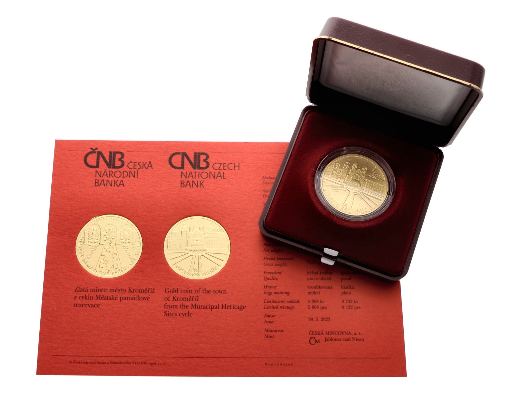 5000 Kč 2023 Městské památkové rezervace - město Kroměříž, 1/2 OZ_