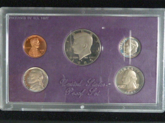 Sada proof oběžných mincí 1985