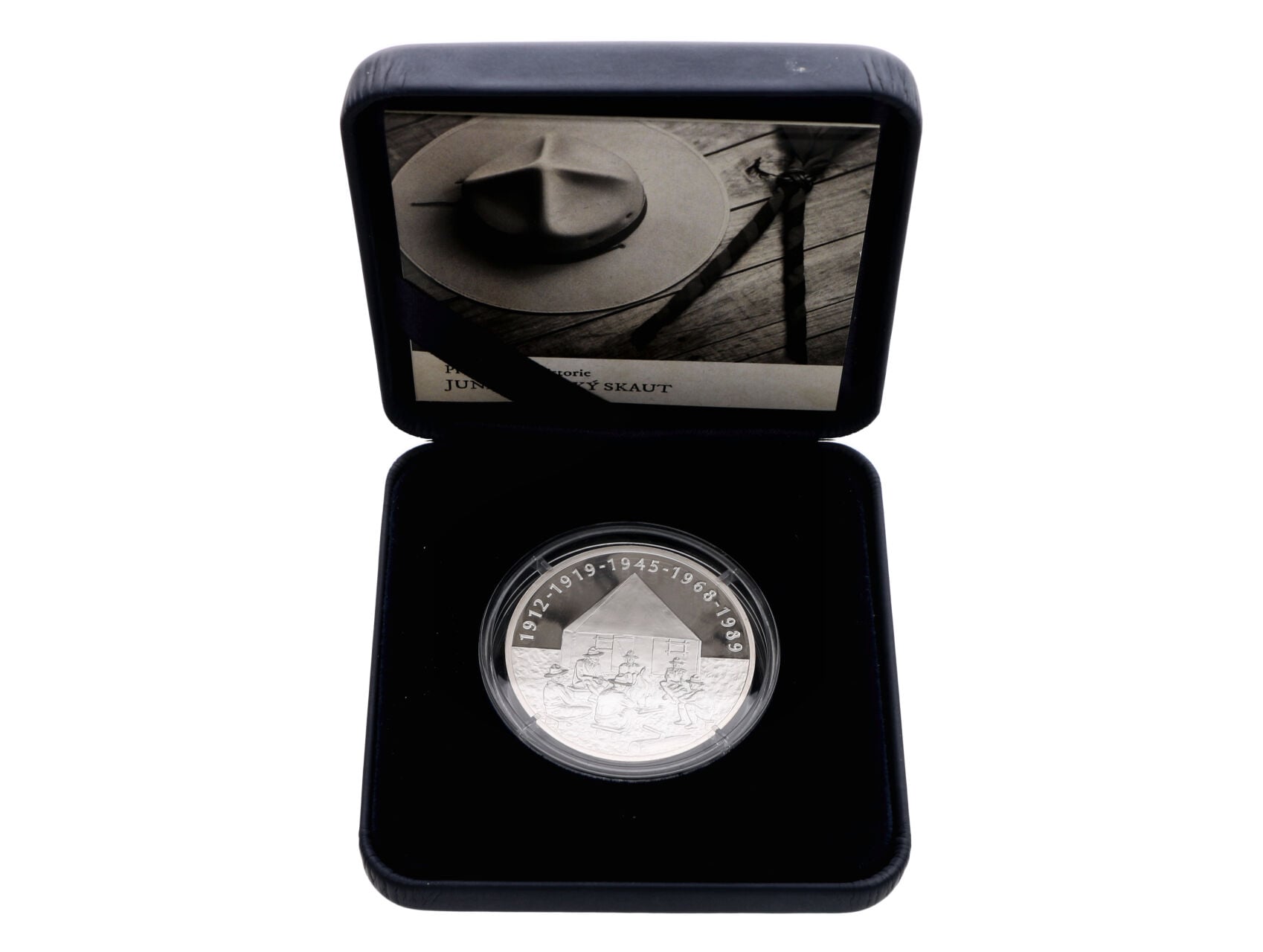 AR medaile Junák - Český skaut, 1 Oz, 0.999 Ag, náklad 500ks, etue a certifikát_
