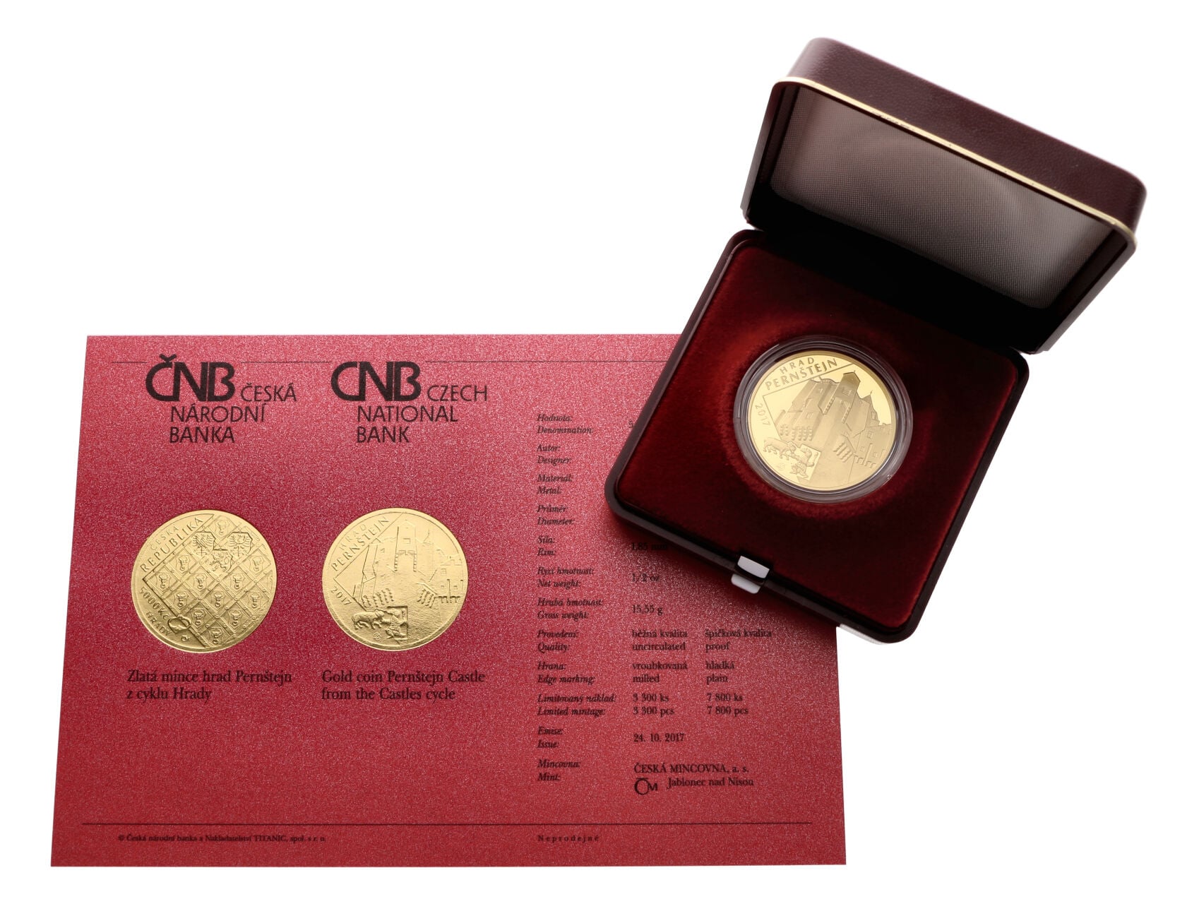 5000 Kč 2017 Hrady - Hrad Pernštejn, 1/2 Oz_
