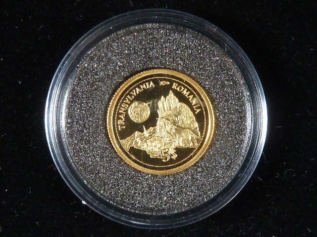 5 Dollars 2006 Transylvania, Au 585/1000, 1,25g, průměr 13,92 mm