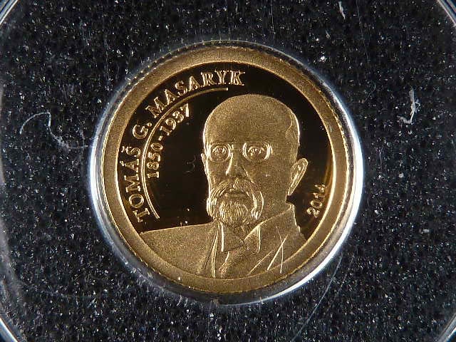 1 Dolar 2014 T.G.Masaryk, Au 999/1000, 0,5g, průměr 11 mm