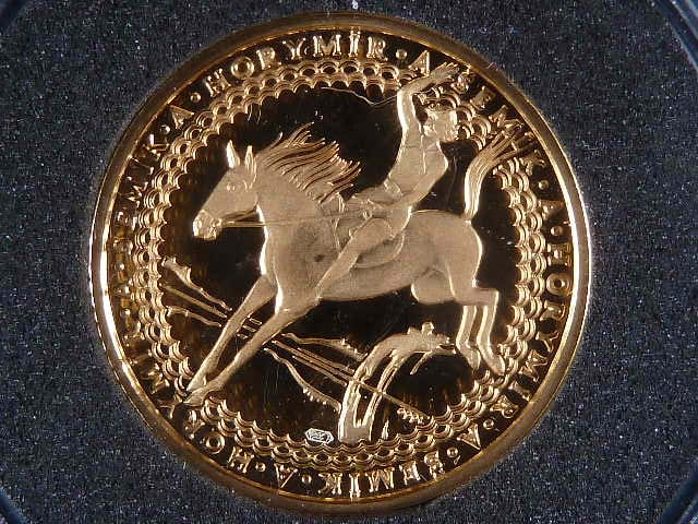 V.Oppl Magická Praha - Šemík a Horymír, Au 0.585, 18 mm, 2 g, kapsle