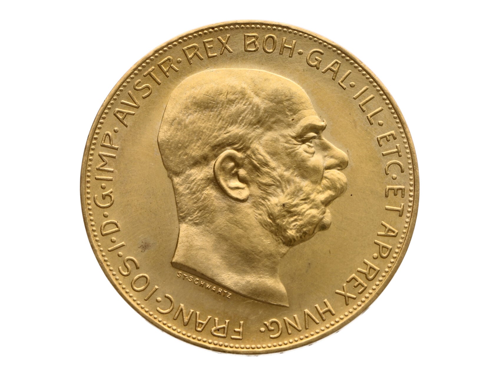 100 Korona 1915 novoražba, 33,87g, 0.900 Au..