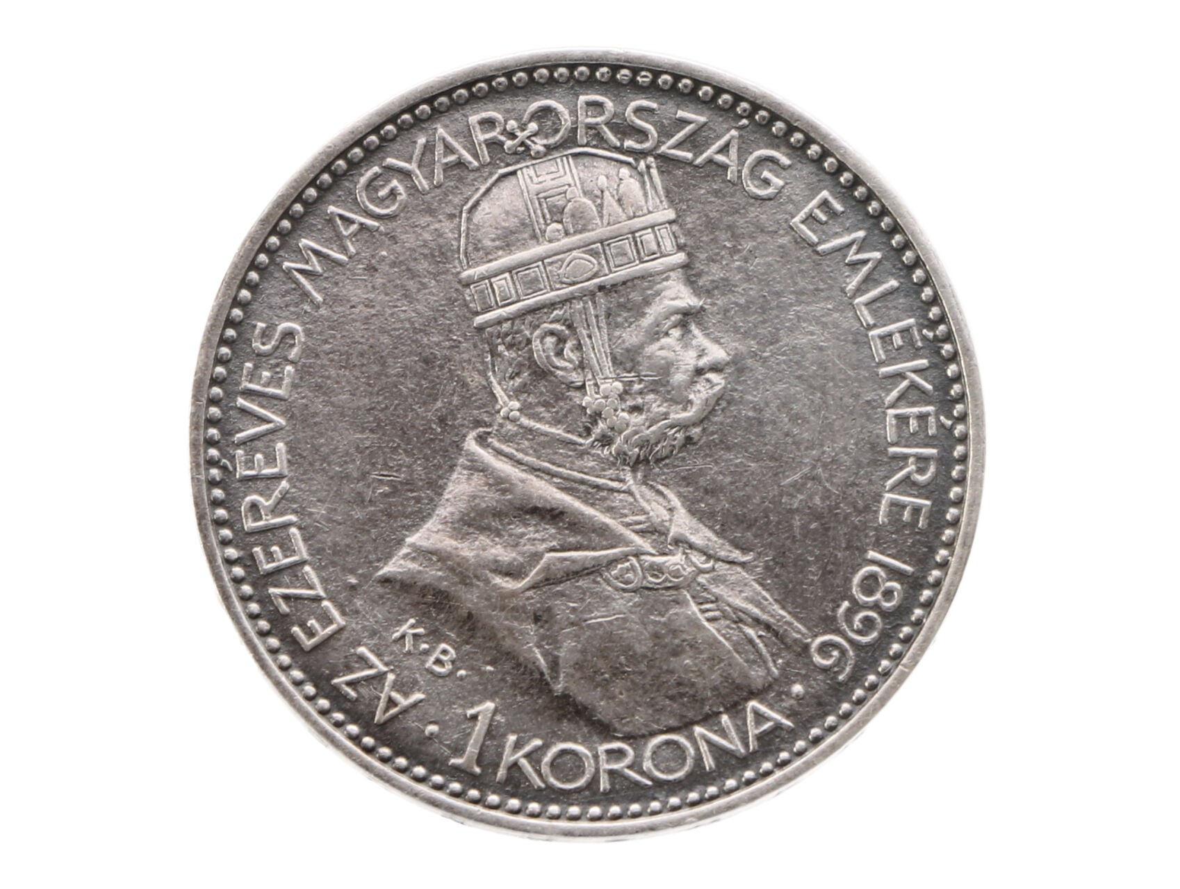 1 Korona 1896 K.B. - Milénium příchodu Maďarů do Podunajské nížiny_