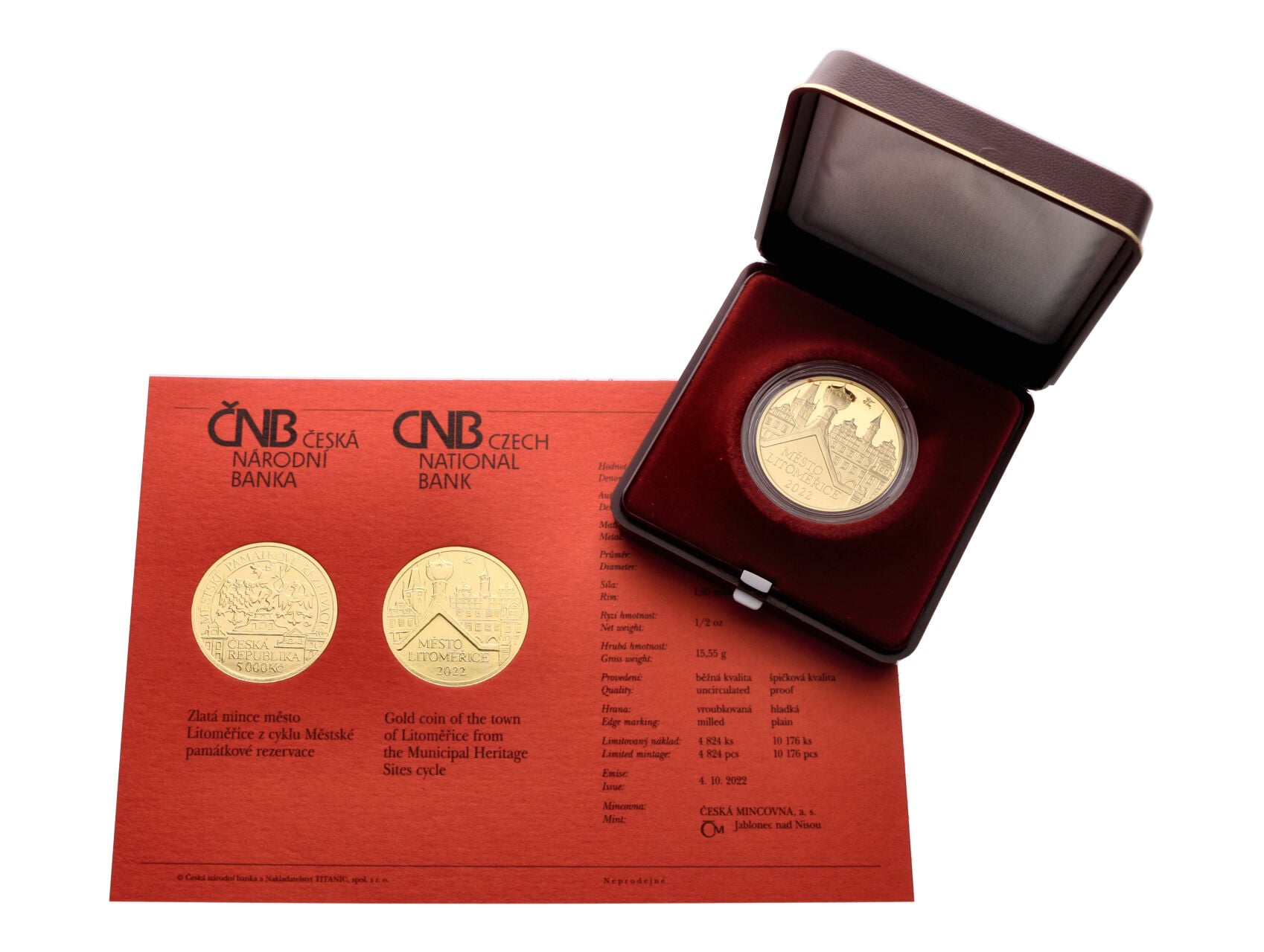 5000 Kč 2022 - Městské památkové rezervace - město Litoměřice, 1/2 OZ_