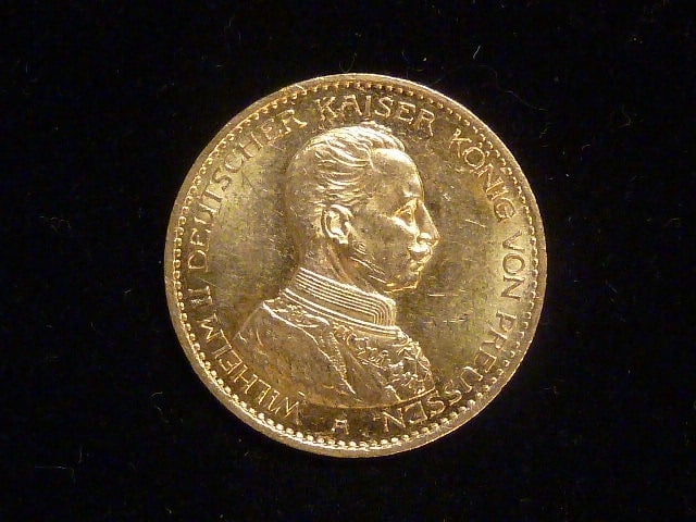 Prusko, Wilhelm II (1888-1918), 20 Mark 1914 A, J. 253