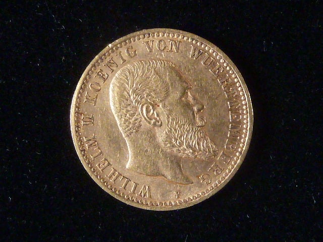 Württenberg, Wilhelm II. (1891-1918), 10 Mark 1901 F, J.295