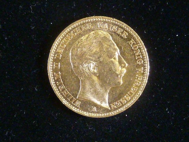 Prusko, Wilhelm II (1888-1918), 20 Mark 1905 A, J. 252