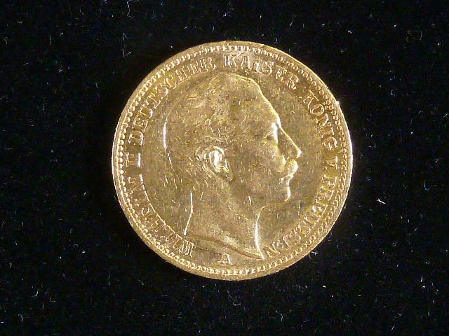 Prusko, Wilhelm II (1888-1918), 20 Mark 1904 A, J. 252