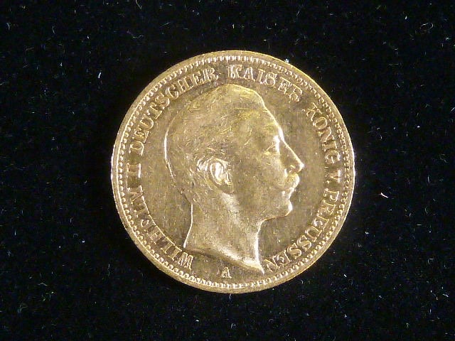 Prusko, Wilhelm II (1888-1918), 20 Mark 1896 A, J. 252