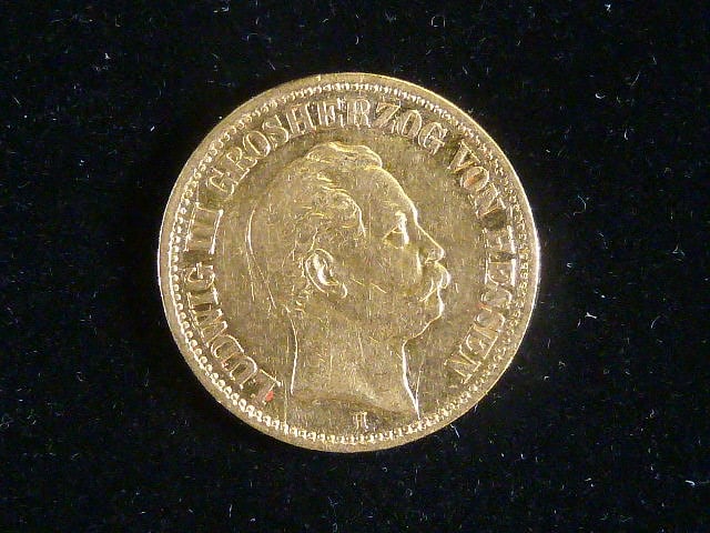 Hessen, Ludvig III. (1848-1877), 20 Mark 1872 H, J. 214