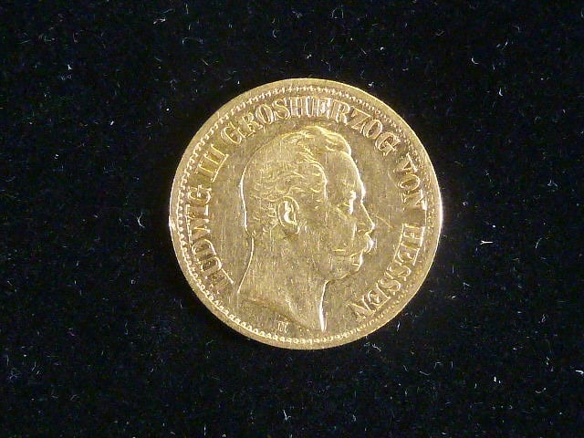 Hessen, Ludvig III. (1848-1877), 10 Mark 1873 H, J. 213