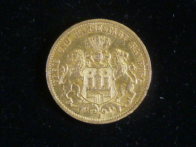 Hamburk, 20 Mark 1893 J, J.212