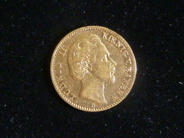 Bayern, Ludwig II. (1864-1886), 10 Mark 1875 D, J. 196