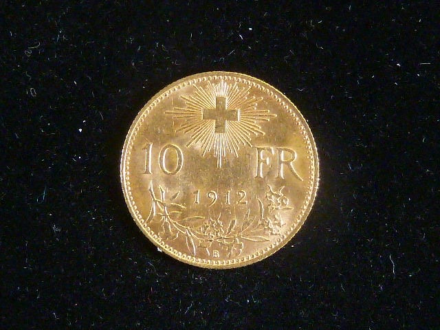 10 Frank 1912 B, 3,225g, Au 0.900