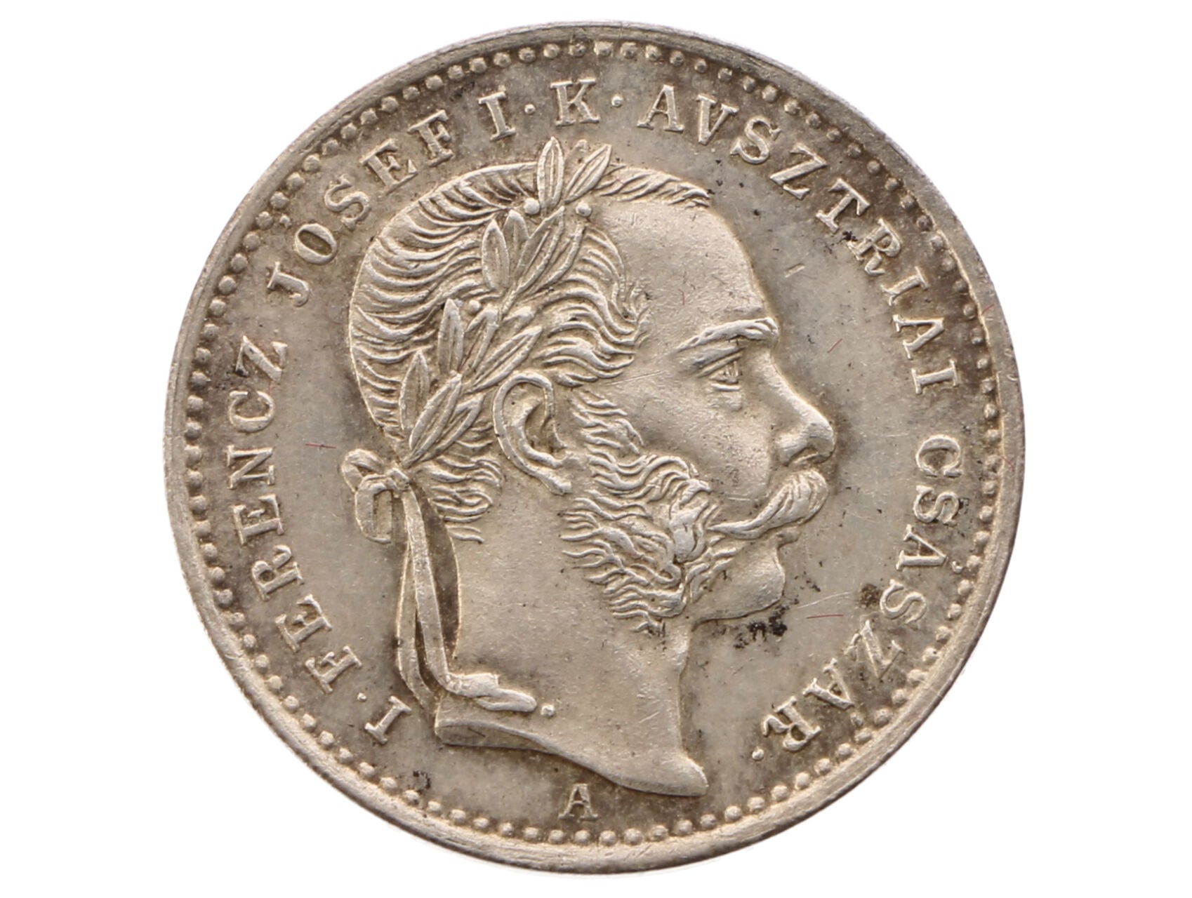 Ag žeton 1867 Korunovace uherským králem v Budapešti, uherský nápis, průměr 20 mm, 3,29 g, patina, Früh. II.6.b_